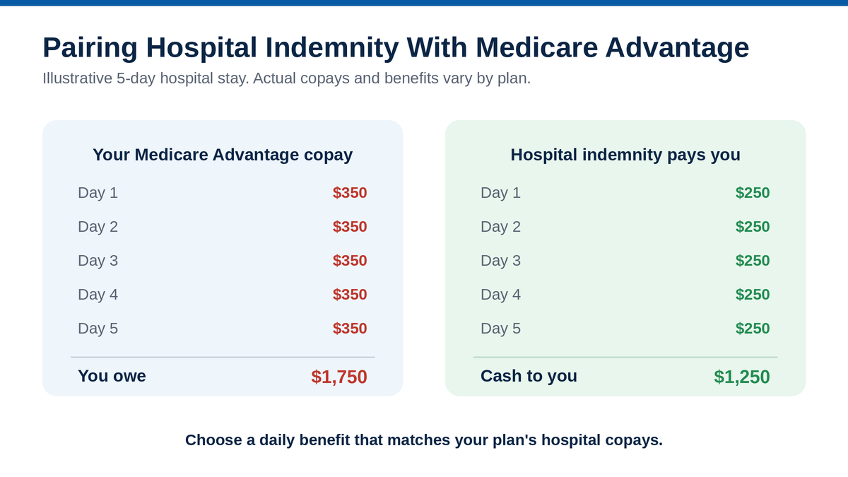 Hospital indemnity insurance vs health insurance comparison chart